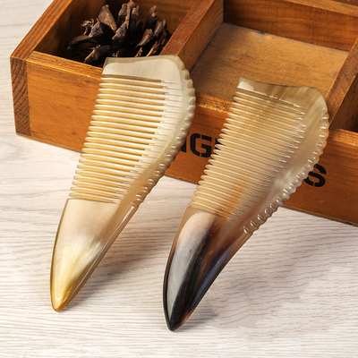牛角梳子正品加厚牛角梳天然防静电防脱发宽齿密齿木梳子好头梳