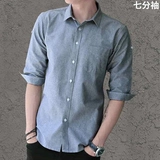 Трендовая качественная летняя джинсовая рубашка для отдыха, в корейском стиле