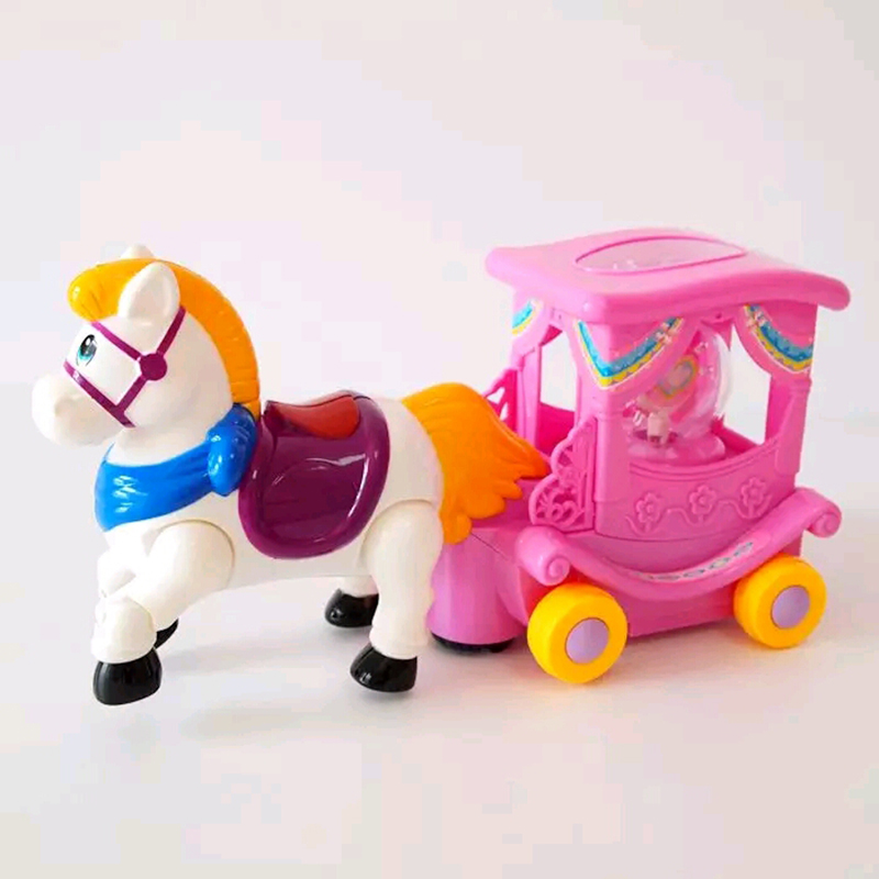 电动音乐小马车儿童玩具1多功能3岁会跑能万向唱歌机2礼品5闪灯光
