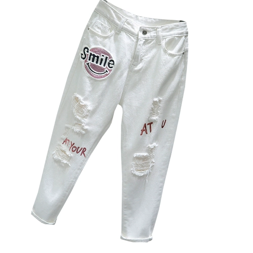 Белые весенние джинсы, штаны, коллекция 2021, высокая талия, свободный прямой крой, подходит для подростков