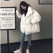 Phụ nữ mùa đông phiên bản Hàn Quốc của cổ áo lỏng lẻo độn bông độn bánh mì trong phần dài của áo khoác cotton ấm áp - Quần áo độn bông thể thao