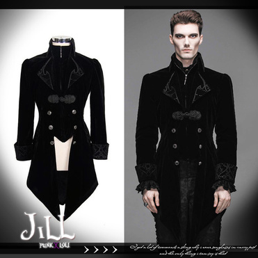 taobao agent O Jier o Gothbrook black thorns, dinner, long -sleeved jacket men's black Goth