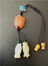 Подвеска для автомобиля 清代老玛瑙花片花件玉鱼和翡翠双鱼车挂包链手机链几款任选