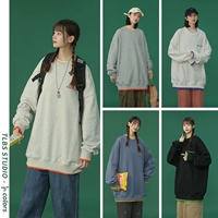 Комплект, весенняя толстовка, жакет, куртка, коллекция 2022, тренд сезона, оверсайз, в корейском стиле, круглый воротник