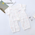 Tống Tai mùa hè cotton quần áo sơ sinh gạc cho bé váy ngắn tay 0-1 tuổi nam nữ - Áo liền quần bộ khủng long Áo liền quần