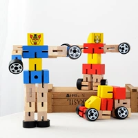 Деревянный трансформер, робот, транспорт, игрушка, вариационная деревянная фигурка, подарок на день рождения