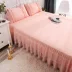 Đơn giản, màu sắc đơn giản giường bọc giường đơn mảnh đôi 1,5 m 1,8m nệm bọc màu xanh Simmons trải giường - Váy Petti