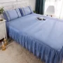 Đơn giản, màu sắc đơn giản giường bọc giường đơn mảnh đôi 1,5 m 1,8m nệm bọc màu xanh Simmons trải giường - Váy Petti giường váy