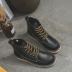 Giày da nam Martin phiên bản Hàn Quốc của xu hướng giày cao cổ mùa thu và mùa đông để giúp giày cao cổ nam giúp giày công cụ retro giày boot nam đế cao Giày ống