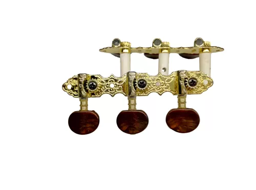 Новый продукт Классический трех -кладочный кнопку цинк сплавного сплавного золота классические гитарные кудри на липидном дереве Stringer Brown Tree