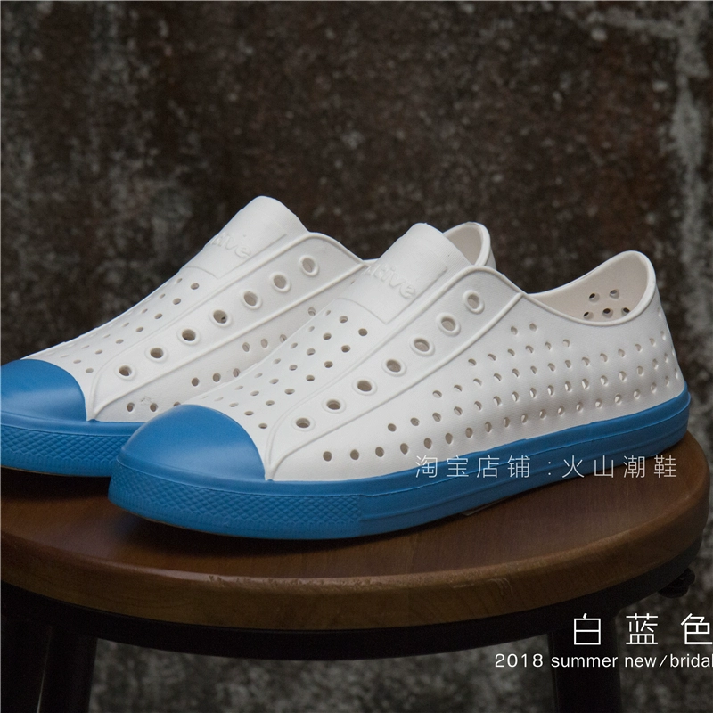 Giày lỗ gốc của WNC Male Xia Phiên bản Hàn Quốc Bao Tou Beach Giày Wading Hollow Sports Men and Phụ nữ Giày ngọt ngào 