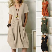 Linen summer shirt dress women dresses sundress plus size 5X