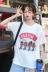 2019 phiên bản Hàn Quốc mới của mẫu phim hoạt hình mùa hè Mẫu áo thun ngắn tay nữ kiểu xu hướng lỏng lẻo kiểu Hồng Kông - Cộng với kích thước quần áo Cộng với kích thước quần áo