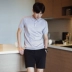 MRCYC Mùa Hè Nam Ngắn Tay Áo T-Shirt Hàn Quốc Slim Ve Áo Màu Rắn Knit Polo Áo Slim Nửa Tay Áo Sơ Mi thời trang nam Hàng dệt kim