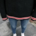 MRCYC vòng cổ áo thun áo len nam dài tay Hàn Quốc phiên bản màu đỏ lỏng màu đen sinh viên cá tính áo len áo triều