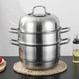 Двухэтажная электромагнитная пароварка из нержавеющей стали, увеличенная толщина, 1 этажей