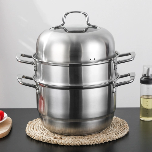 Двухэтажная электромагнитная пароварка из нержавеющей стали, увеличенная толщина, 1 этажей