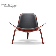 Мягкое кресло 丹麦carl hansen&son休闲椅子创意实木现代艺术阳台笑脸椅ch07