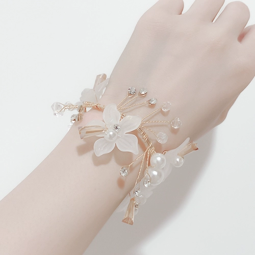 Цветок на запястье для невесты, аксессуар, детское платье подружки невесты, свадебное платье из жемчуга, для подружки невесты, изысканный стиль