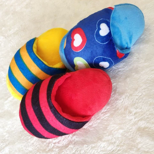 Собака, игрушечные тапочки, игрушки, игрушки, зубы шлифование плюшевые