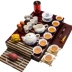 Bộ ấm trà đất sét tím dùng trong gia đình, bộ trà Trung Quốc nhỏ đơn giản, bộ khay trà gỗ nguyên khối, bộ trà nghệ thuật khay gỗ giỏ quà khay đựng bánh kẹo bằng gỗ Khay gỗ