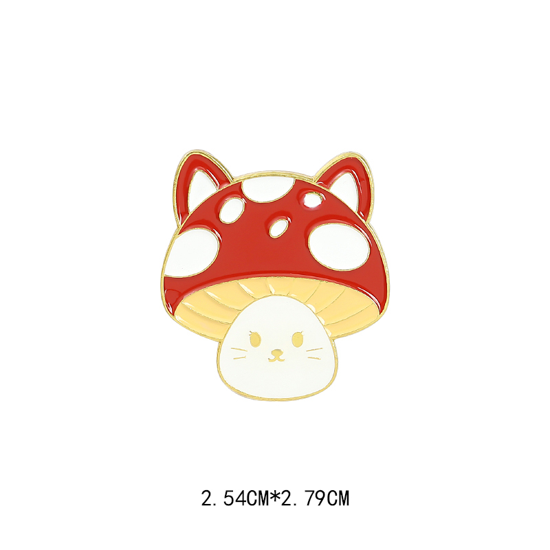 Xz4187 & MushroomMushroom Brooch lovely solar system Metal badge knapsack Pendant decorate Pin buckle fixed clothes Cartoon medal