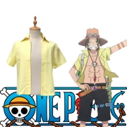 One Piece Fire Fist Ace Đi Biển Áo Sơ Mi Hoạt Hình Nhật Bản Cosplay Nam Hàng Sẵn Có
