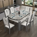 Мраморный обеденный стол современный минималистский твердый деревянный телескопический складной складной столик и комбинация стула