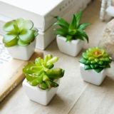 Реалистичная лампа для растений, маленький цветочный горшок, пластиковая квадратная глина, украшение