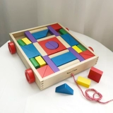 Детские интеллектуальные деревянные ходунки, детский конструктор со шнуром, прицеп, игрушечная машина, США, 2-34 лет