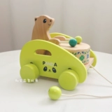 Детские интеллектуальные деревянные ходунки, детский прицеп со шнуром, игрушечная машина, 2-3-6 лет, с медвежатами