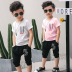 Chàng trai mùa hè phù hợp với 2018 trẻ em mới ngắn tay cậu bé mùa hè quần áo trẻ em trẻ em lớn Hàn Quốc phiên bản của thủy triều phù hợp với hai mảnh Phù hợp với trẻ em