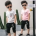 Chàng trai mùa hè phù hợp với 2018 trẻ em mới ngắn tay cậu bé mùa hè quần áo trẻ em trẻ em lớn Hàn Quốc phiên bản của thủy triều phù hợp với hai mảnh shop quan ao baby Phù hợp với trẻ em