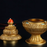 Huibao Buddha с чистым бронзовым трехслойным рисовым рисовым сокровищницами рисовые банки с тибетской буддийской поставкой восемь джиджиксианских тантра Тантрический Храм Поклонение