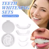 2 Pair Teeth Veneers Whitening Dentures Imitation Braces Tem