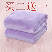 Pháp lông cừu chăn thảm san hô thường rắn luật màu flannel Levin nhung bốn mùa chăn mỏng máy lạnh chăn che nhỏ - Ném / Chăn