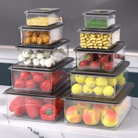 Холодильник свежая коробка кухня -герметичная коробка с пищевой влажной влажностью -Пластиковая пластиковая коробка, овощи, фрукты, пластиковые различные зерна