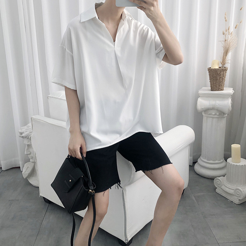 Men's new short sleeve men's loose fashionable T-shirt Korean lazy shirt trend shirt summer