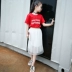 Váy bé gái váy xuân hè mới 2019 trẻ em lớn phiên bản Hàn Quốc váy lưới mùa hè trẻ em xếp li - Váy