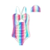 Balabala Girls One Piece Swimsuit 2020 Summer New Kids Rainbow Swimming Dress with Hood 27672200213 - Đồ bơi trẻ em
