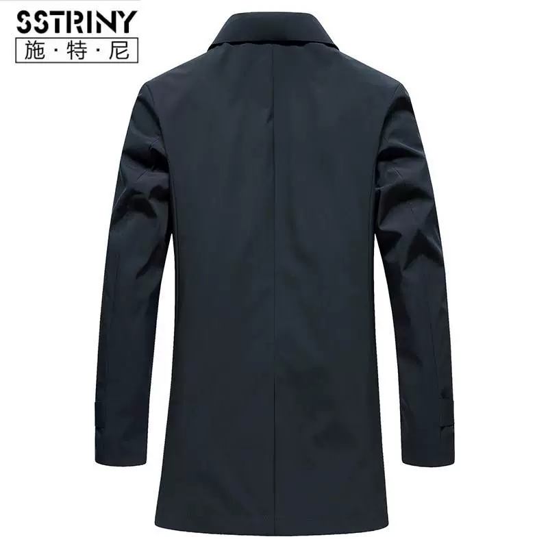 Steny 2018 mùa thu mới cho nam ve áo giữa áo gió dài mỏng hàng đầu kinh doanh áo khoác nam giản dị - Áo gió