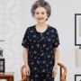 60-70-80 tuổi trung niên của phụ nữ mùa hè phù hợp với ngắn- tay cũ quần áo bà mùa hè bông lụa hai mảnh áo đầm trung niên