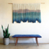 Màu xanh nghệ thuật vuông ins Bắc Âu dệt tay nhuộm tấm thảm phòng khách trang trí phòng ngủ dệt vải tùy chỉnh tấm thảm Tapestry