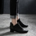 Giày bốt nữ nhỏ mùa xuân hè 2019 phong cách mới với giày đế dày Martin boot nữ ống ngắn bằng da Anh gió đơn - Giày ống