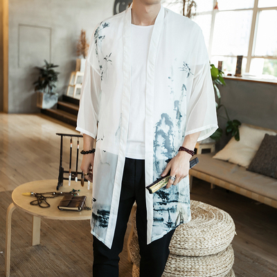 Trung Quốc tang phù hợp với cải thiện hanfu Trung Quốc phong cách quần áo của nam giới áo choàng áo khoác trang phục kem chống nắng áo gió mùa hè áo choàng áo choàng
