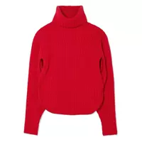 Antonio Berardi Antonio Berardi Cutout Ribbed Wool Blend Áo len cao cổ - Áo len thể thao / dòng may áo len cardigan dáng dài