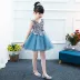 2018 mới cho bé gái thời trang Hàn Quốc mùa hè màu xanh trang phục trẻ em trang phục công chúa váy dạ hội bé gái Váy trẻ em