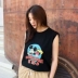 Allgender Chang Xiaohui In Không Thường Xuyên Không Tay Vest Hợp Thời Trang Ngắn Tay Áo T-Shirt Couple Tops Triều đồ thể thao nam Áo khoác đôi