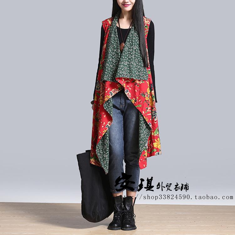 A141 Casual Pastoral Chinese Style Linen Reversible Wearing Women's ...