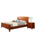 Giường gỗ nguyên khối mới của Trung Quốc 1,5m1,8 m giường đôi chính hiện đại đơn giản 1.35 Bắc Âu 1.2 giường gỗ sồi Quảng Châu - Giường